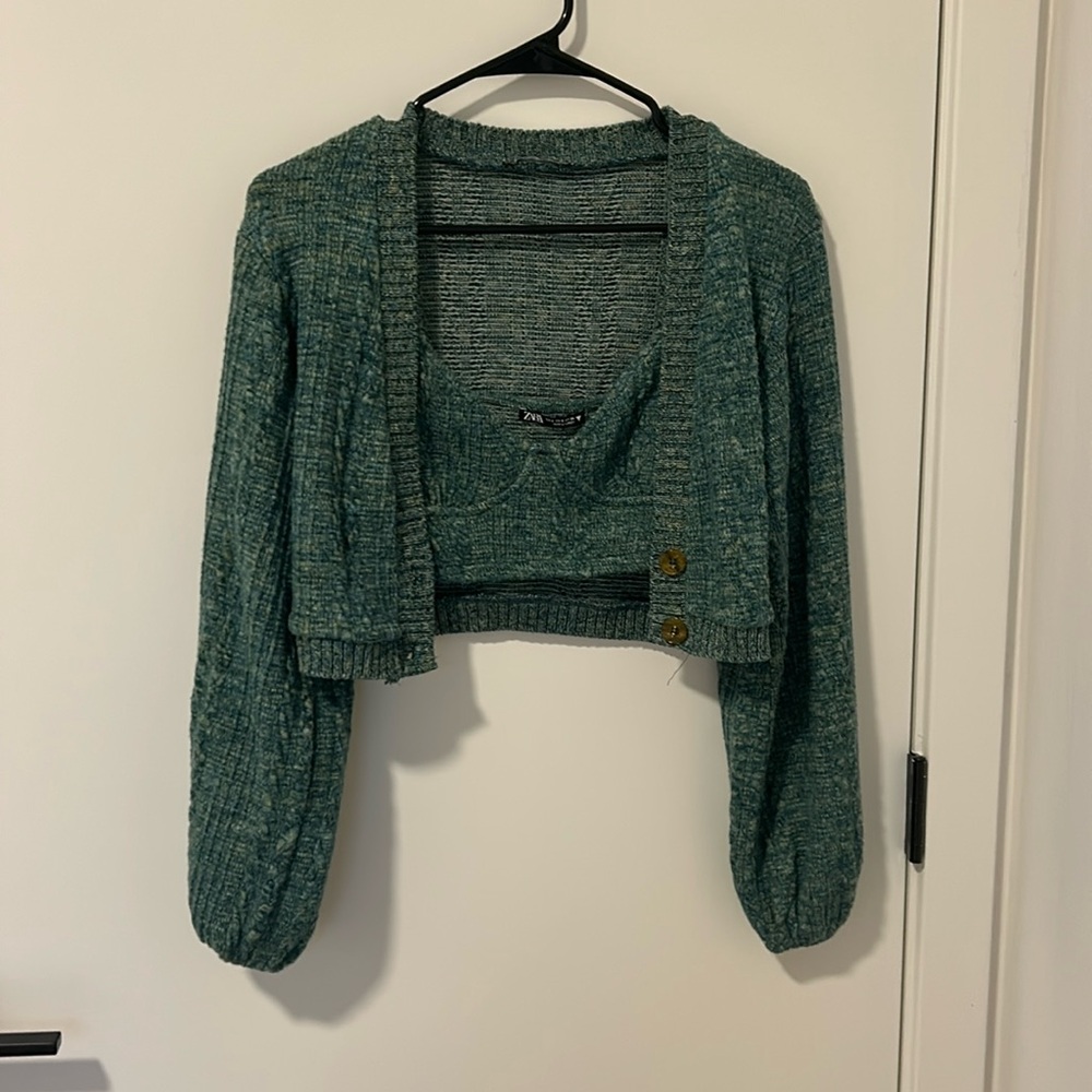 Women’s Zara cropped cardigan set